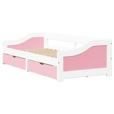 vidaXL Tagesbett mit 2 Schubladen ohne Matratze Weiß Rosa 90x200cm