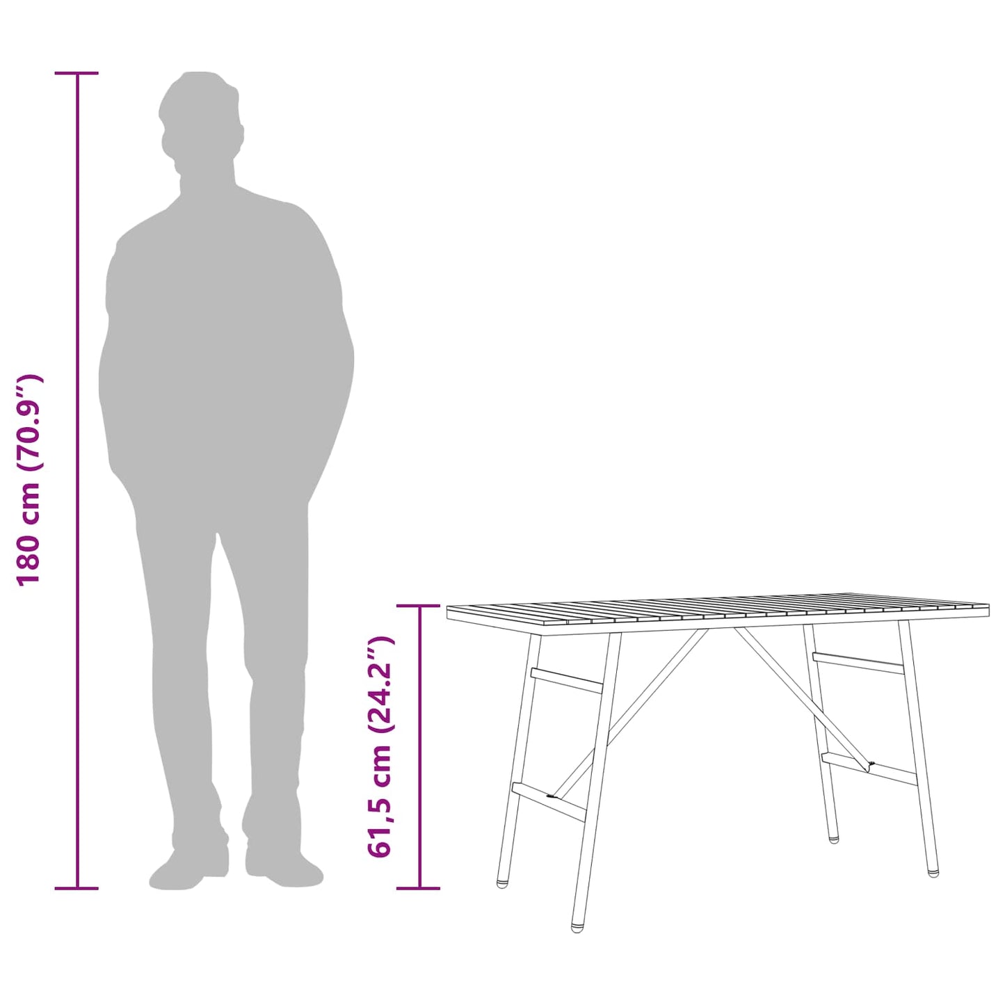 vidaXL Esstisch Braun 110 x 55 x 61,5 cm Massivholz Akazie