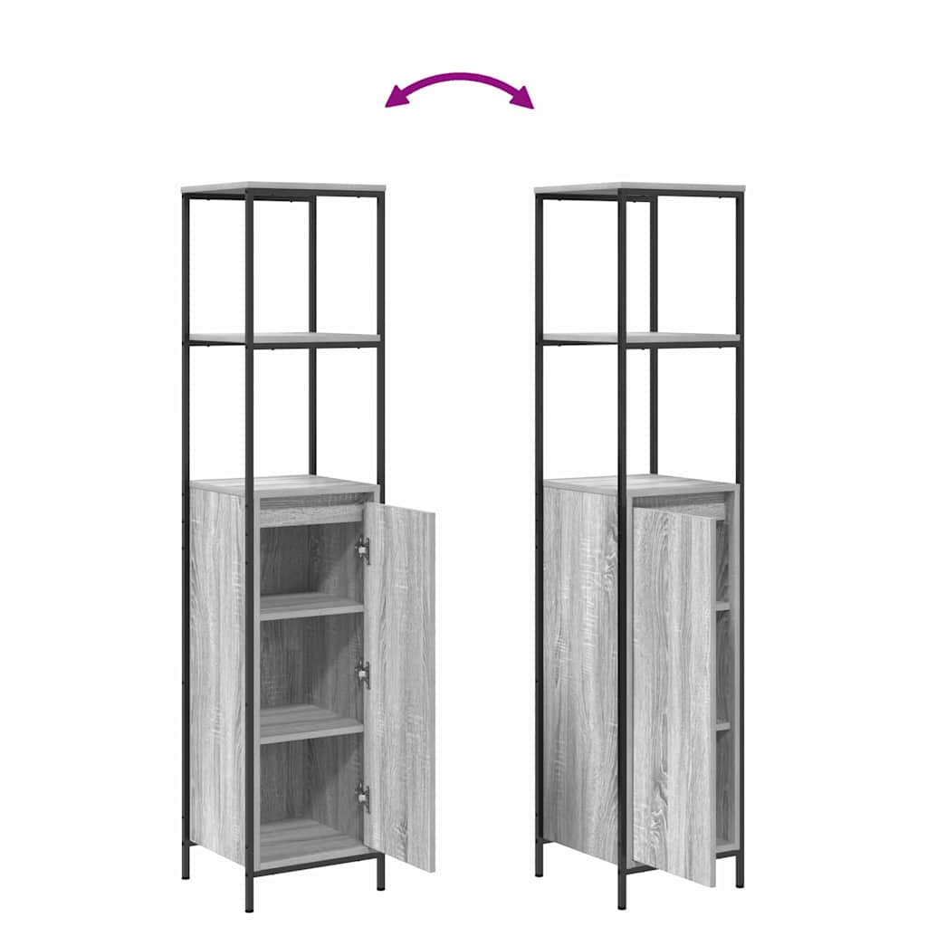 vidaXL Badezimmermöbel Set 5 pcs Grau 76,5 x 35 x 95 cm Holzwerkstoff