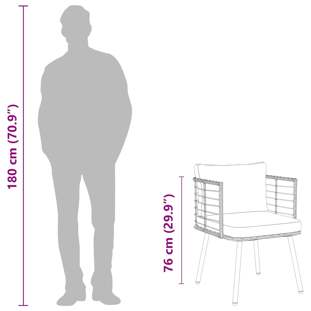 vidaXL Fauteuil de jardin avec coussin noir résine tressée