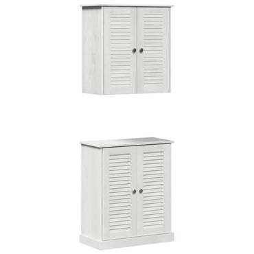 vidaXL Badezimmermöbel-Set 2 pcs Weiß und Antikweiß 67,5 x 34 x 80 cm