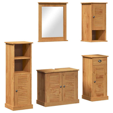 vidaXL Ensemble de meubles de salle de bain VIGO 5 pcs Marron miel Bois de pin massif