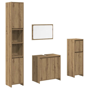 vidaXL 4-tlg. Badmöbel-Set Artisan-Eiche Holzwerkstoff