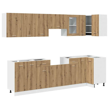vidaXL 11-tlg. Küchenschrank-Set Lyon Artisan-Eiche Holzwerkstoff