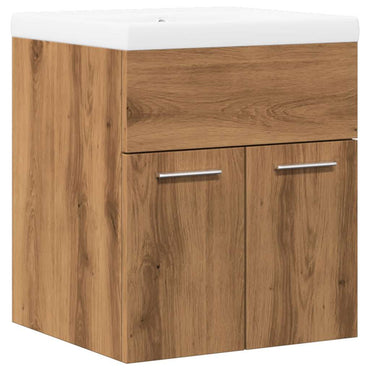 vidaXL Meuble de salle de bain 2 pcs Bois d'ingénierie Chêne Artisan