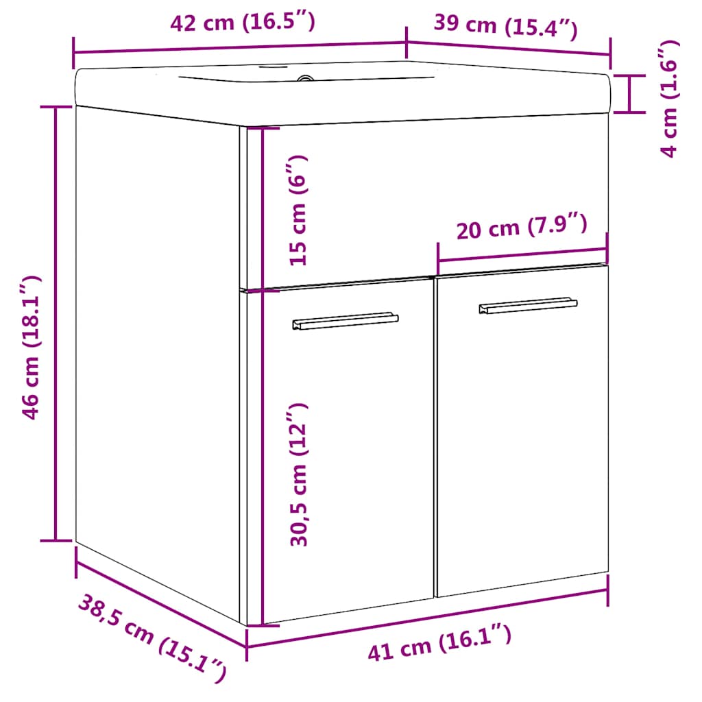 vidaXL Meuble de salle de bain 2 pcs Bois d'ingénierie Chêne Artisan