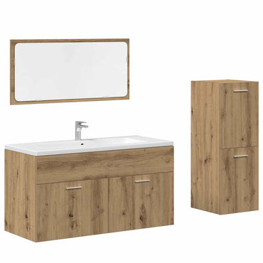 vidaXL 3-tlg. Badmöbel-Set Artisan-Eiche Holzwerkstoff