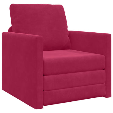 vidaXL Canapé convertible 60 cm Velours Rouge vin