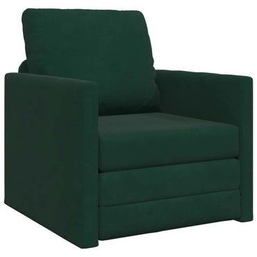 vidaXL Canapé-lit 60cm Velours Vert Foncé