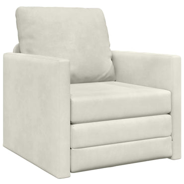 vidaXL Canapé-lit 60 cm Crème Velours