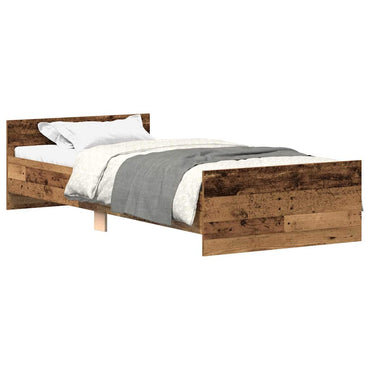vidaXL Cadre de lit sans matelas effet bois recyclé 90x200cm Bois d'ingénierie