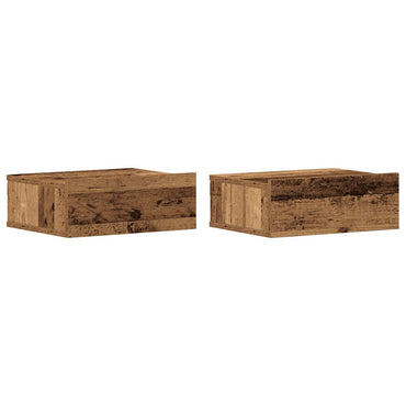 vidaXL Hängende Nachttische 2 Stk. Altholz-Optik 40x32x15 cm