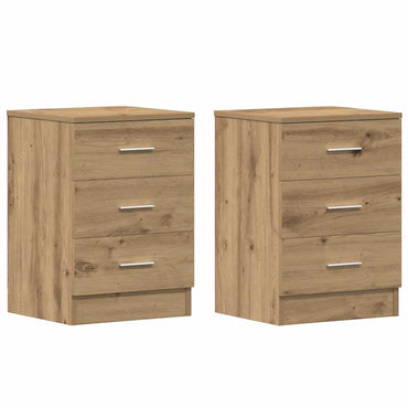 vidaXL Nachttische 2 Stk. Artisan-Eiche 38x35x55 cm Holzwerkstoff
