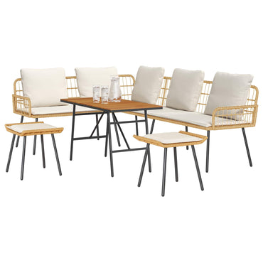 vidaXL Gartensofa-set 4 pcs Beige Poly-Rattan