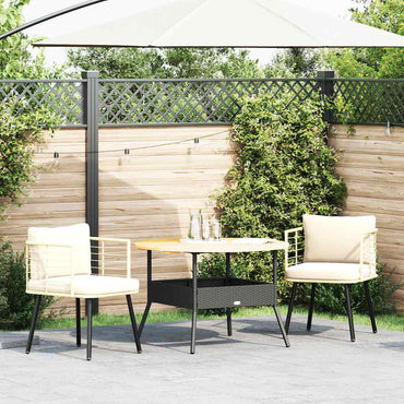 vidaXL Gartenstühle 2 Stk. mit Kissen Natur Poly Rattan