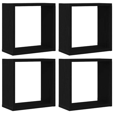 vidaXL Würfel-Wandregale 4 Stk. Schwarz Eichen-Optik 30x15x30 cm