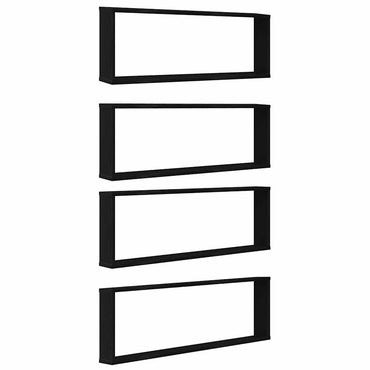 vidaXL Würfelregale 4 Stk. Schwarz Eichen-Optik 100x15x30 cm