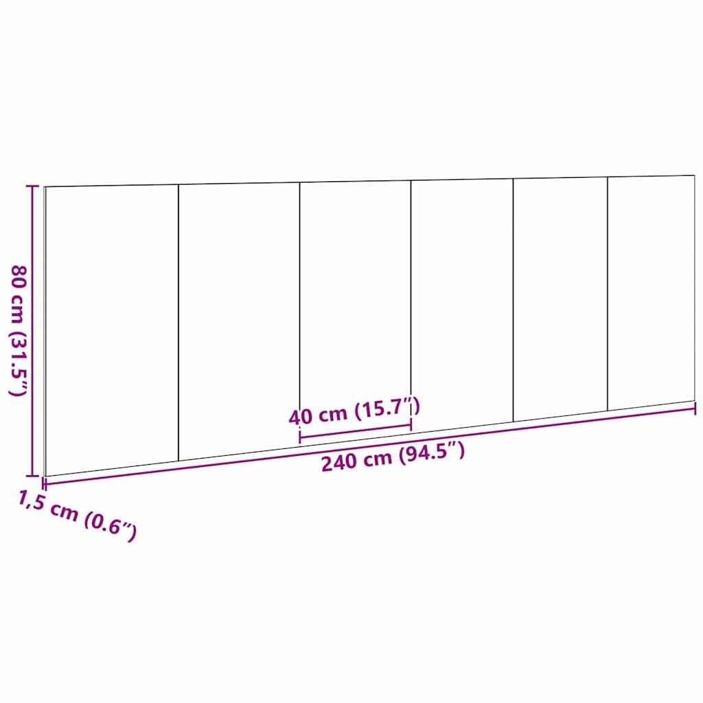 vidaXL Bettkopfteil Schwarz Eichen-Optik 160 x 1,5 x 80,5 cm