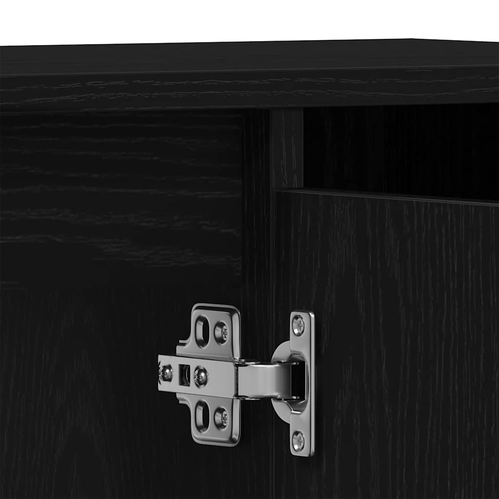 vidaXL Spülbeckenschrank Eiche Schwarz 80x33x60 cm Holzwerkstoff