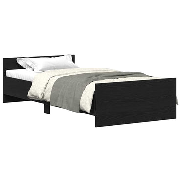 vidaXL Bettgestell ohne Matratze Schwarz Eichen-Optik 100x200 cm