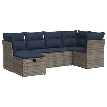 vidaXL Ensemble de canapés de jardin 6 pcs avec coussins gris résine tressée