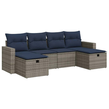 vidaXL Ensemble de canapés de jardin 6 pcs avec coussins gris résine tressée