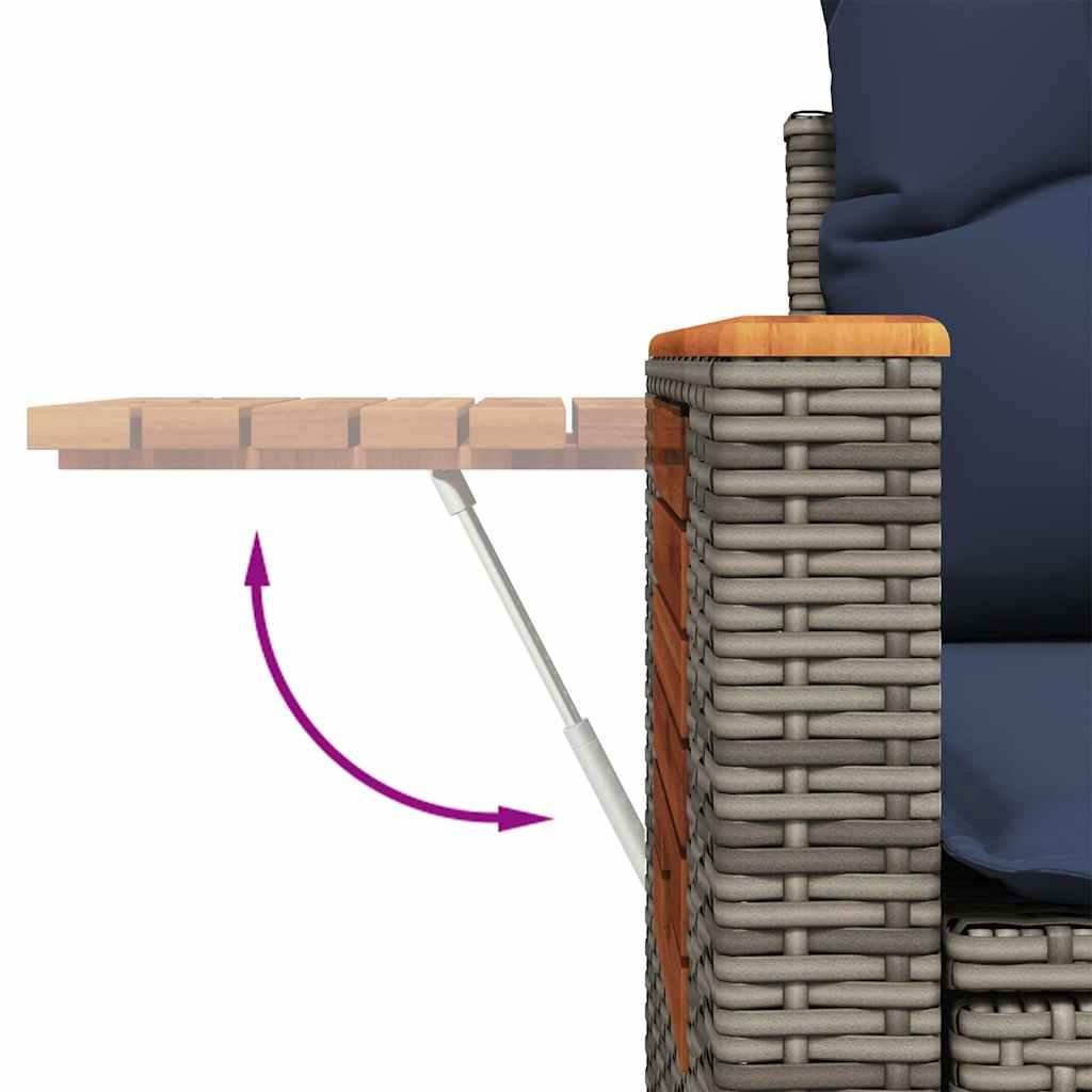 vidaXL Ensemble de canapés de jardin 5 pièces avec coussins en rotin synthétique gris