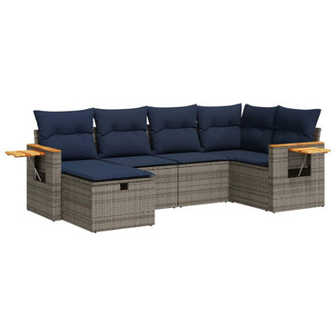 vidaXL Ensemble de canapés de jardin 6 pcs avec coussins gris résine tressée