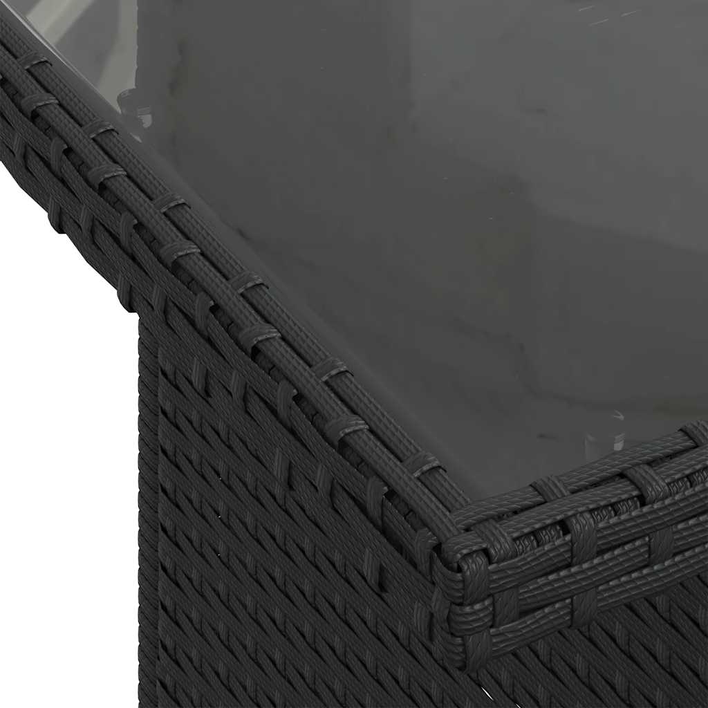 vidaXL 5tlg. Garten-Sofagarnitur mit Kissen Schwarz Poly Rattan Akazie