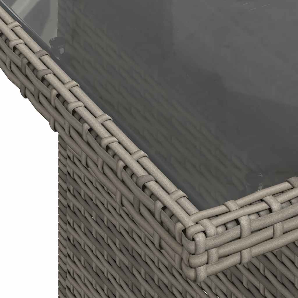 vidaXL Salon de jardin 9 pcs avec coussins Gris Résine tressée Acacia