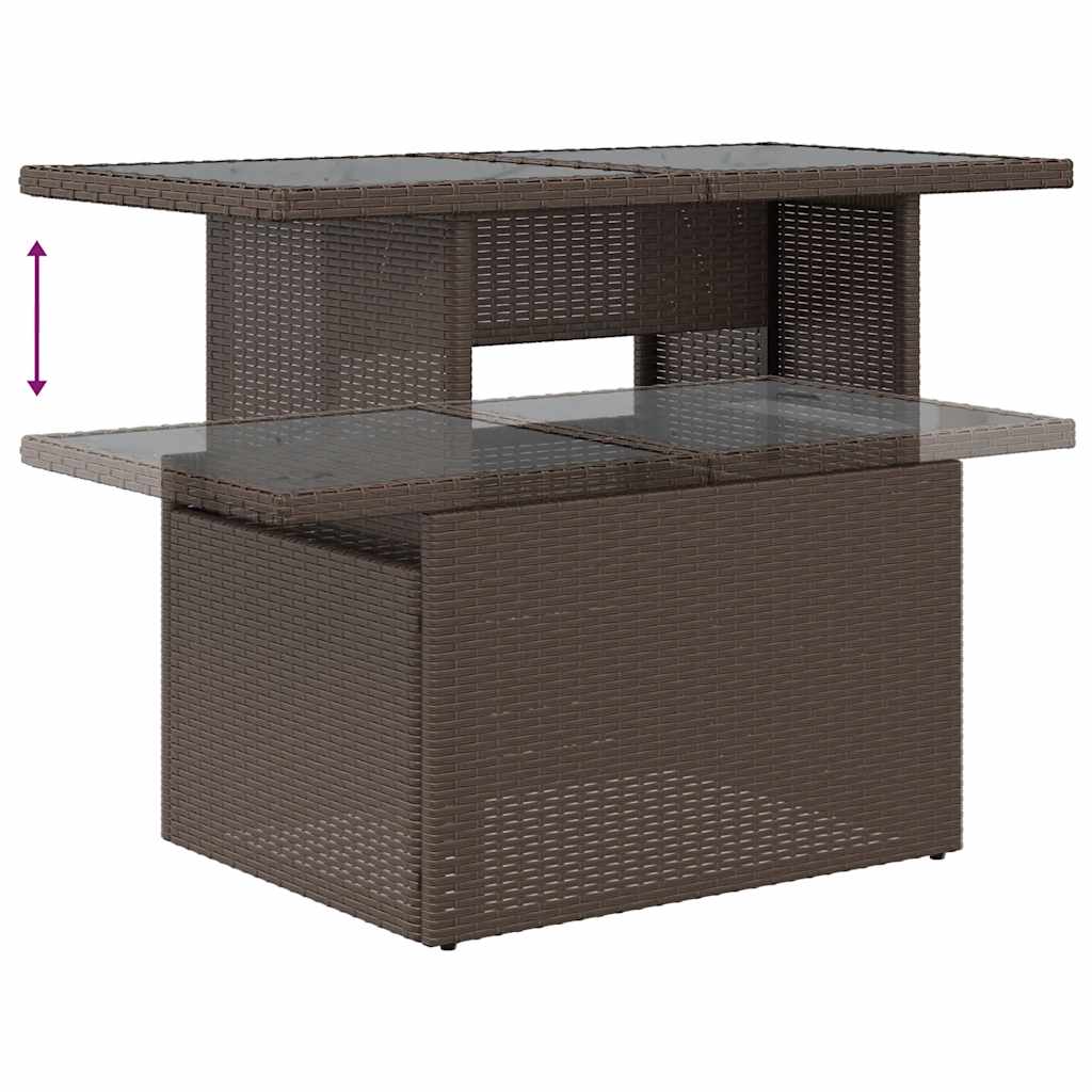vidaXL Salon de jardin 7 pcs avec coussins Noir Résine tressée