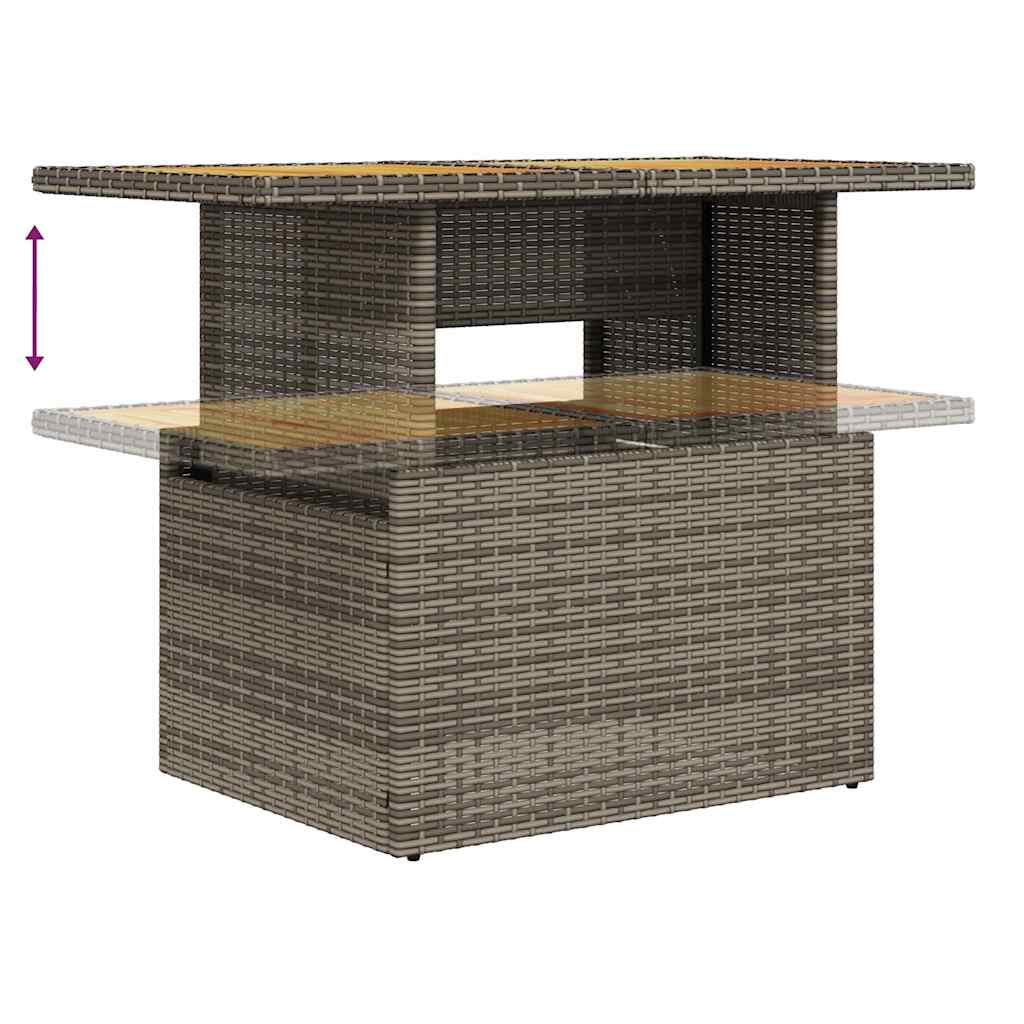 vidaXL Ensemble de canapés de jardin 7 pcs avec coussins Gris Résine tressée