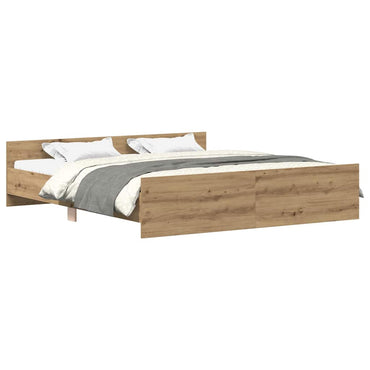 vidaXL Cadre de lit sans matelas chêne artisanal 180x200cm bois d'ingénierie