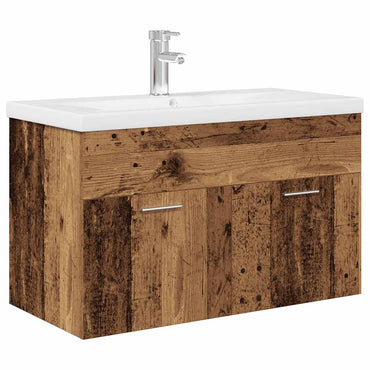 vidaXL Waschbeckenunterschrank mit Einbaubecken und Wasserhahn