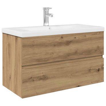 Meuble bas de lavabo vidaXL avec vasque et robinet intégrés
