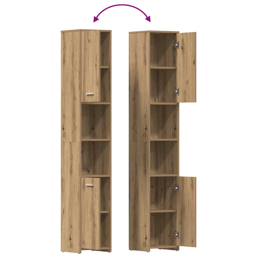 vidaXL 4-tlg. Badmöbel-Set Artisan-Eiche Holzwerkstoff