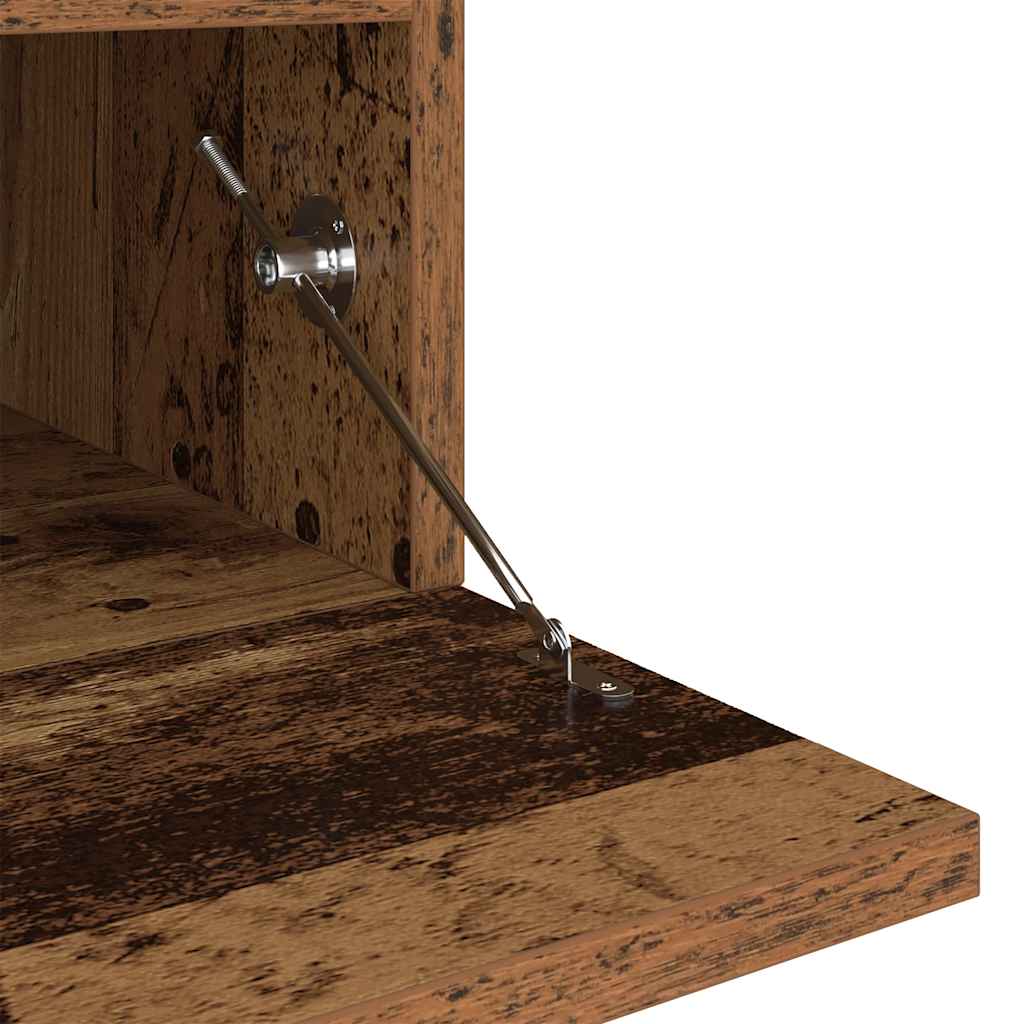 Meuble TV vidaXL avec lumières LED aspect bois de récupération 200x35x40 cm