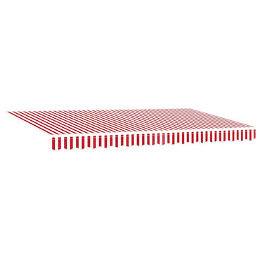 vidaXL Markisenersatzstoff Rot und Weiß 380 x 195 cm Polyester
