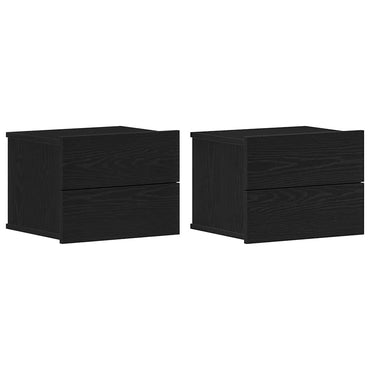 vidaXL Nachttisch 2 pcs Schwarz Eichen-Optik 40 x 30 x 30 cm