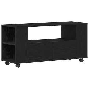 Meuble TV vidaXL sur roulettes noir aspect chêne 102x34,5x43cm
