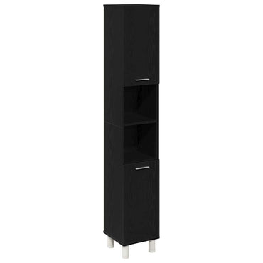 vidaXL Badezimmerschrank mit Tür Schwarz Eichen-Optik 30 x 30 x 179 cm
