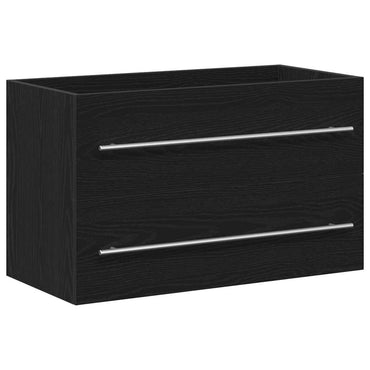 vidaXL Meuble sous-vasque chêne noir 80x38,5x48 cm bois d'ingénierie