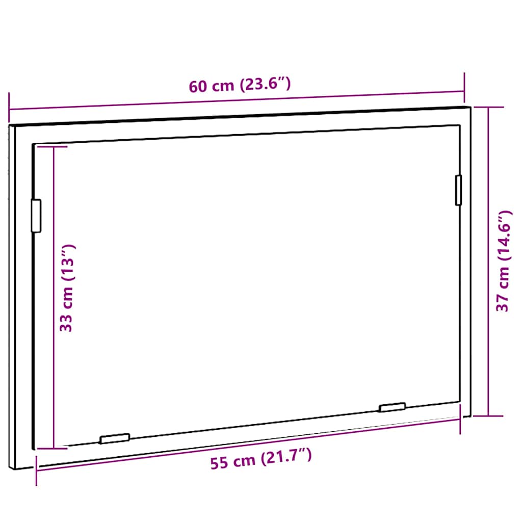 vidaXL Badspiegel mit LED-Leuchten Schwarz Eichen-Optik 60x8,5x37 cm