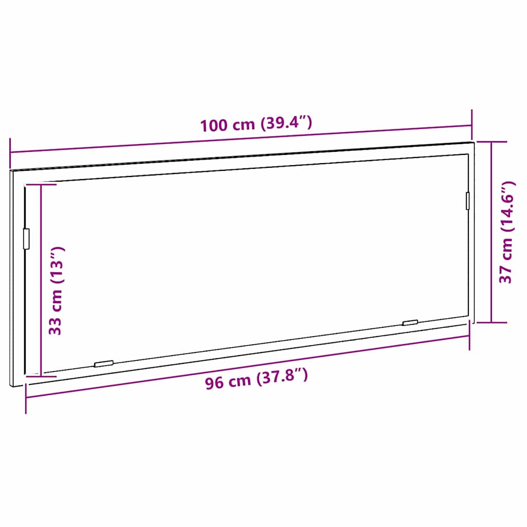 vidaXL LED-Badezimmerspiegel Schwarz Eichen-Optik 100 x 8,5 x 37 cm
