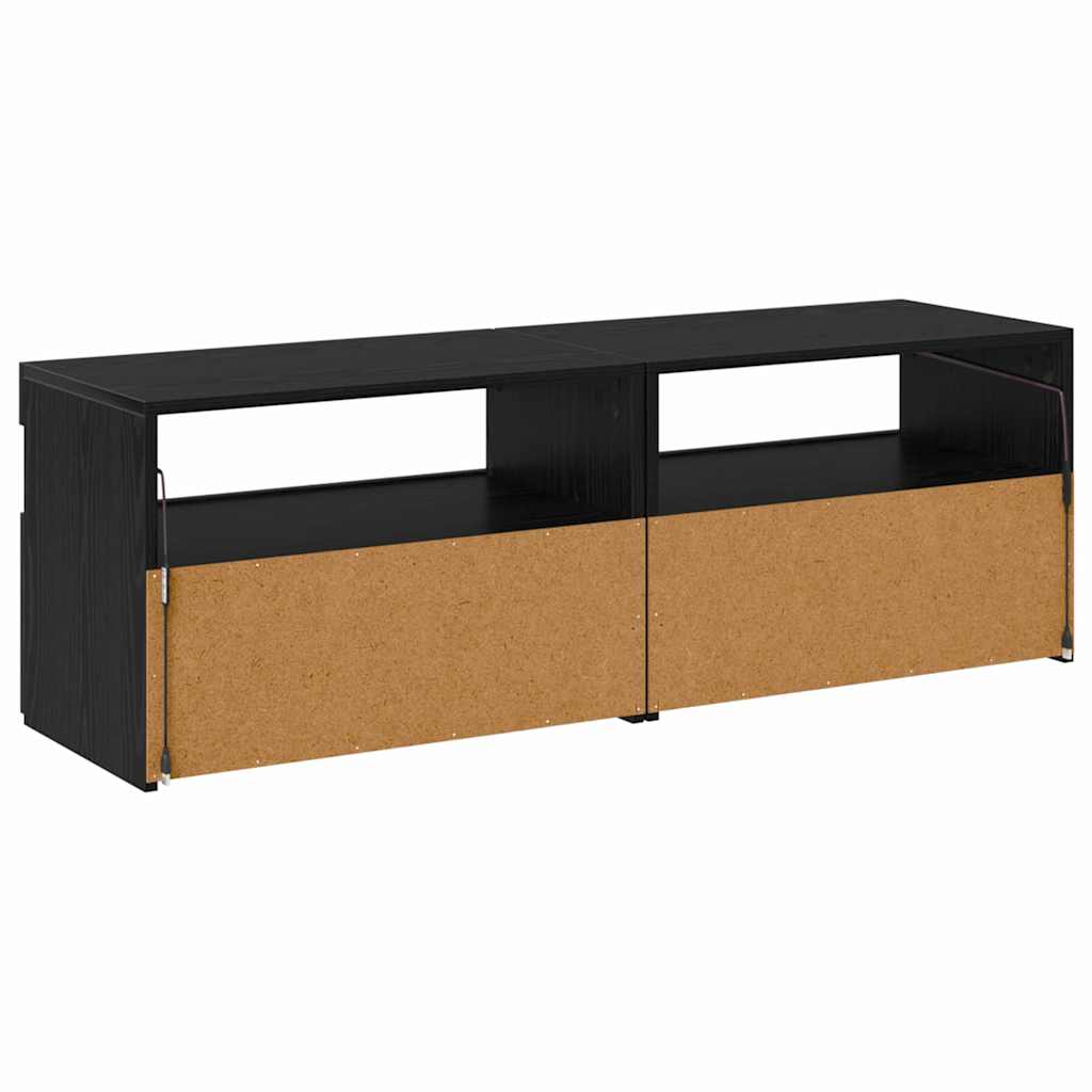 vidaXL TV-Schränk 2 pcs Schwarz Eichen-Optik 60 x 35 x 40 cm