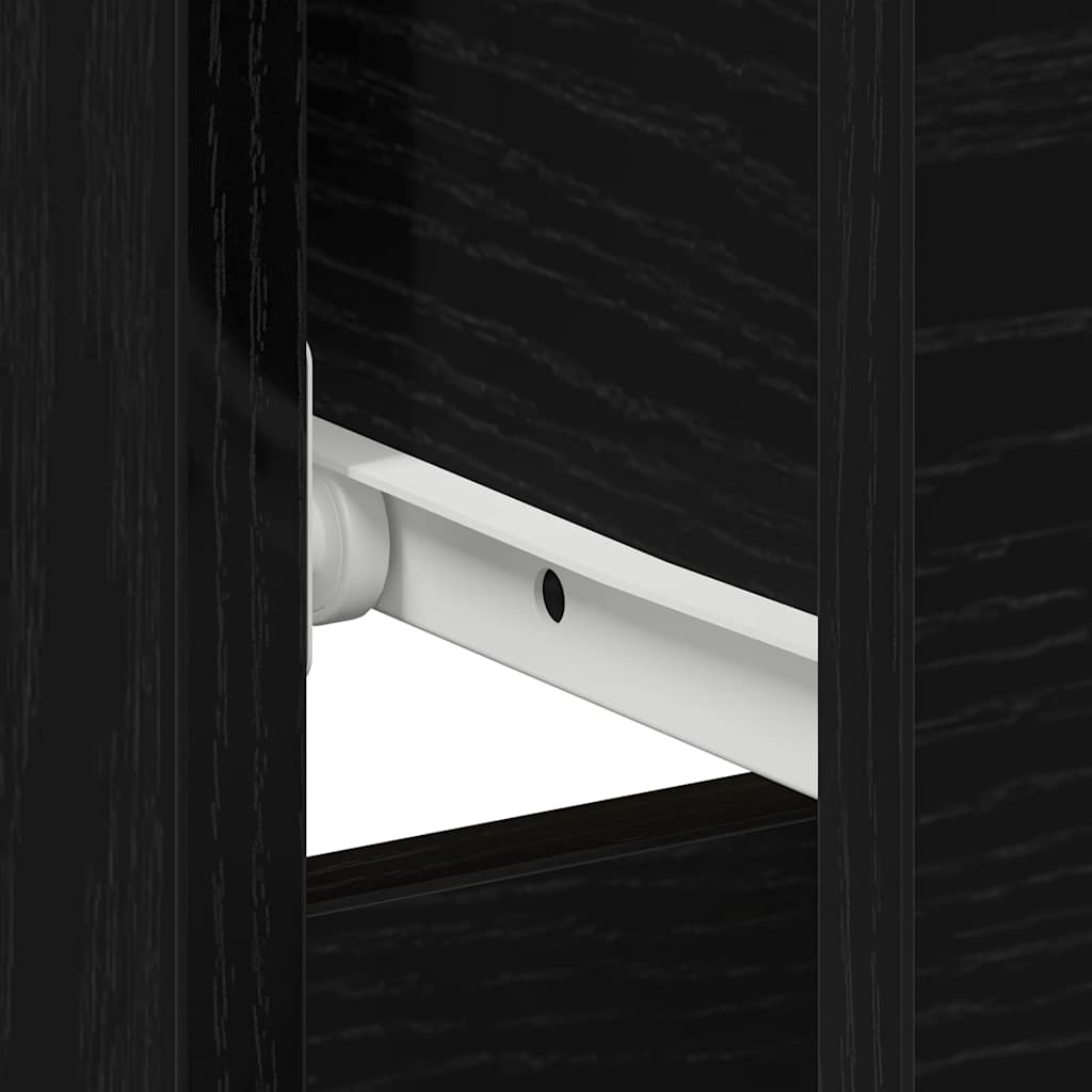 Nachttisch 2 pcs Schwarz Eichen-Optik 40 x 40 x 50 cm