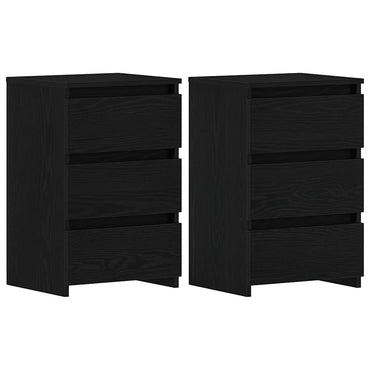 vidaXL Nachttisch 2 pcs Schwarz Eichen-Optik 40 x 35 x 62,5 cm