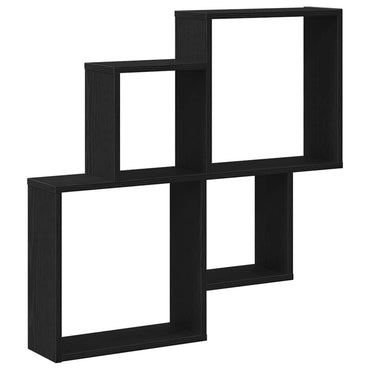 vidaXL Wandregal Schwarz Eichen-Optik 80 x 15 x 78,5 cm Holzwerkstoff