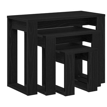 vidaXL Satztische 3 pcs Schwarz Eichen-Optik Holzwerkstoff