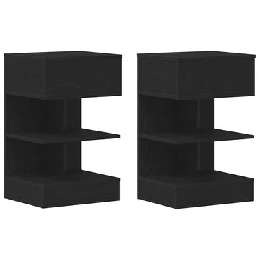 vidaXL Nachttisch 2 pcs Schwarz Eichen-Optik 40 x 35 x 65 cm